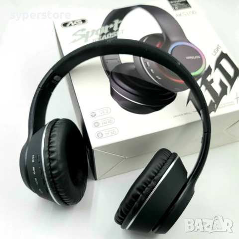 Слушалки за телефон, Безжични Блутут Digital One SP01024 aks-100, RGB, черни, Bluetoot, MP3, голяма , снимка 7 - Bluetooth слушалки - 52636470