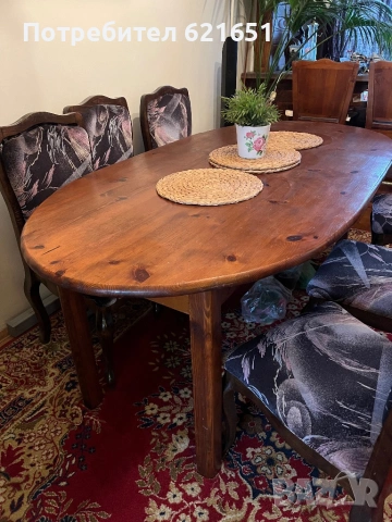 Трапезария маса и 6 стола, снимка 2 - Маси - 53739174