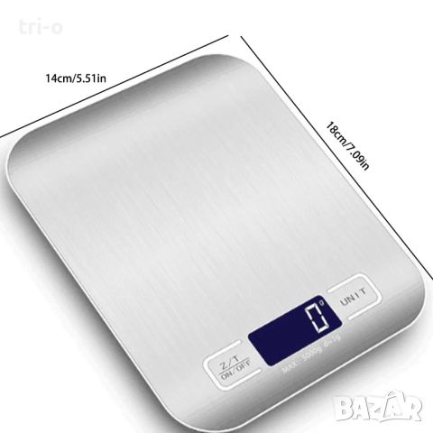 5 кг Прецизна компактна кухненска електронна везна от неръждаема стомана за претегляне за храна и др, снимка 3 - Други - 45324300