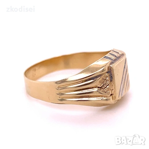 Златен мъжки пръстен 2,51гр. размер:62 14кр. проба:585 модел:36325-1, снимка 3 - Пръстени - 53046129