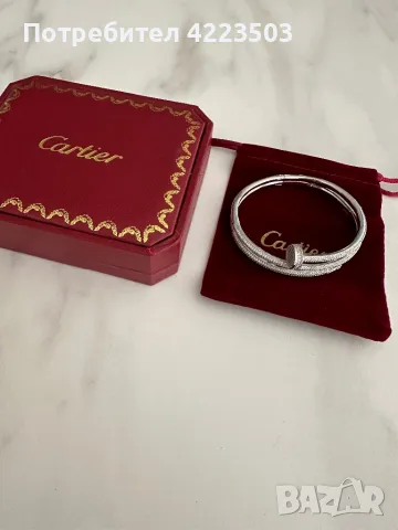 Гривна Cartier Juste Un Clou Nail White Gold Bangle , снимка 4 - Гривни - 47137278