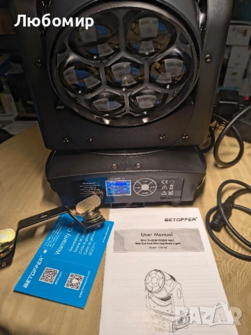 BETOPPER Подвижна глава 7x40W RGBW Beam/Wash/Zoom/CTO ефект Bee Eye LED сценично , снимка 2 - Други - 50603030