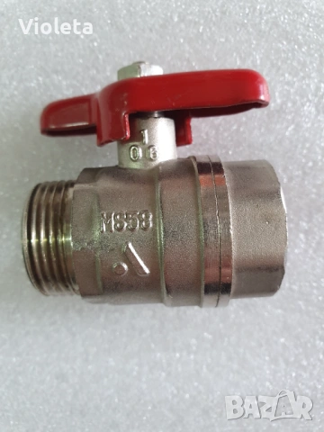 Месингов кран с хром покритие 3/4, снимка 2 - ВИК - 53334298