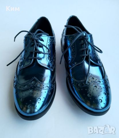  Обувки в синя кожа Minelli, снимка 7 - Дамски ежедневни обувки - 45162217