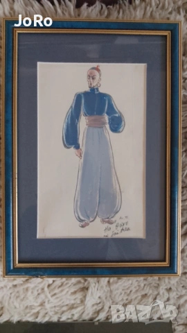 Асен Попов "Джин" красив гваш от автора. , снимка 3 - Картини - 53504449