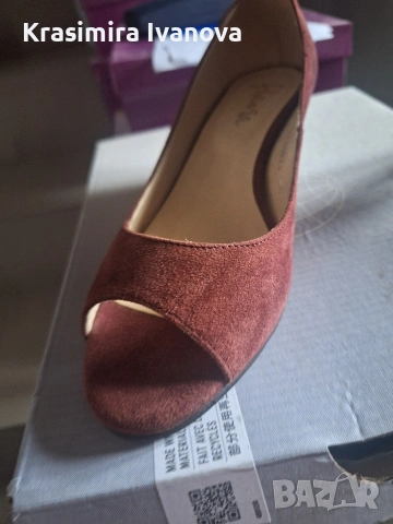 нови обувки естествен велур Бордо на платформа 