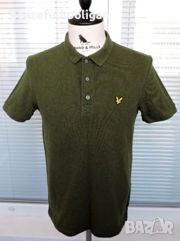 Lyle & Scott Mens Olive green Casual Polo Shirt - мъжка поло тениска в зелено размер  M/S , снимка 1 - Тениски - 45270152