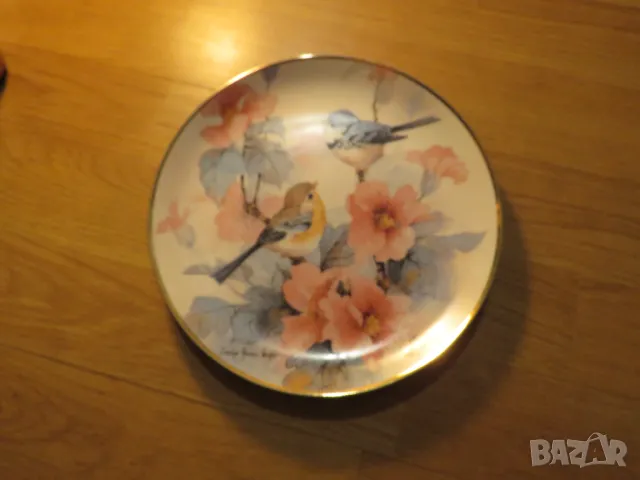 Стара английска чиния красиви птички и цветя за декорация или колекция - красота за вашия дом или оф, снимка 2 - Антикварни и старинни предмети - 50437420