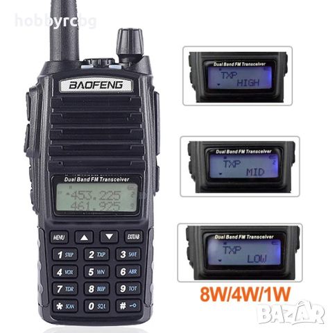 Радиостанция Baofeng UV-82 с мощност 8W, FM, DTMF, VOX, снимка 2 - Друга електроника - 45076081