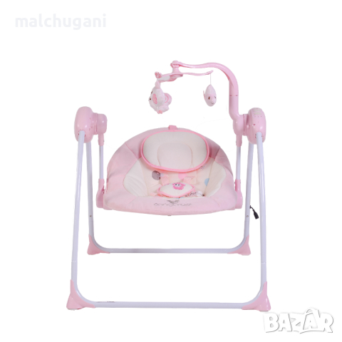 ЕЛЕКТРИЧЕСКА ЛЮЛКА BABY SWING+ РОЗОВ, снимка 2 - Детски шезлонги - 45046456