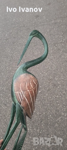 Декоративна дървена фигура щъркел