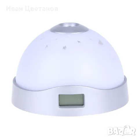 Детска лампа с прожектор „Нощно небе“ – магическа светлина и часовник в едно