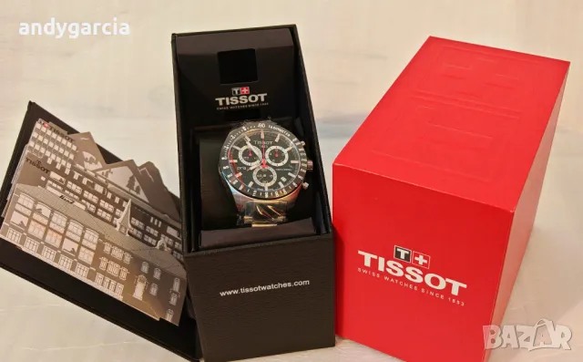  TISSOT PRS 516 T044.417.21.051.00 Мъжки часовник с хронограф чисто нов с найлонките в кутия, снимка 5 - Мъжки - 49097411