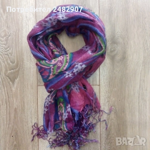 Дамски шал с ресни , снимка 3 - Шалове - 52272514