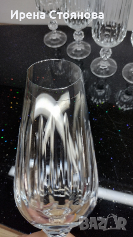 Комплект от 6 кристални чаши за бяло вино/шампанско. , снимка 11 - Чаши - 44969041