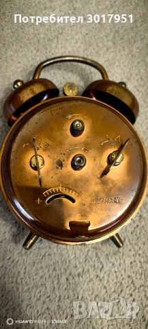 Стар механичен германски часовник-будилник, снимка 2 - Антикварни и старинни предмети - 53806898