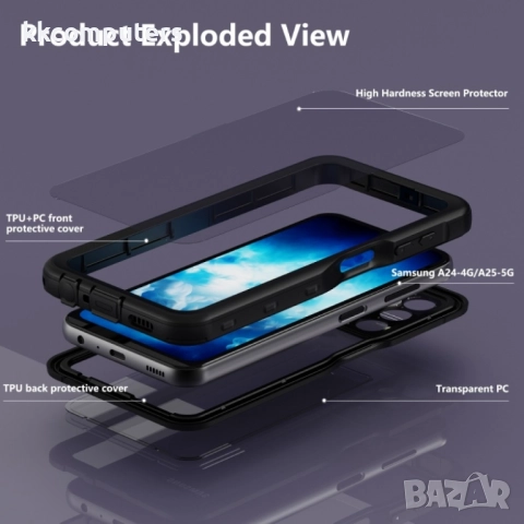Samsung Galaxy A24 4G / A25 5G PC/ IP68 Life Waterproof Калъф и Протектор, снимка 3 - Калъфи, кейсове - 52732477