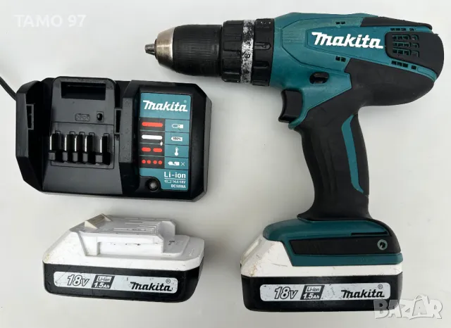 Makita HP 457D - Акумулаторен ударен винтоверт 18V, снимка 1 - Винтоверти - 48200849