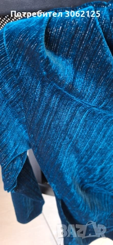 Блестяща преливаща ежедневна,официална рокля в синьо-зелен цвят с ламе , снимка 4 - Рокли - 54068947