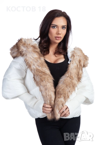 Зимно дамско яке с качулка 4070, яка от изкуствен косъм, снимка 8 - Якета - 52500655
