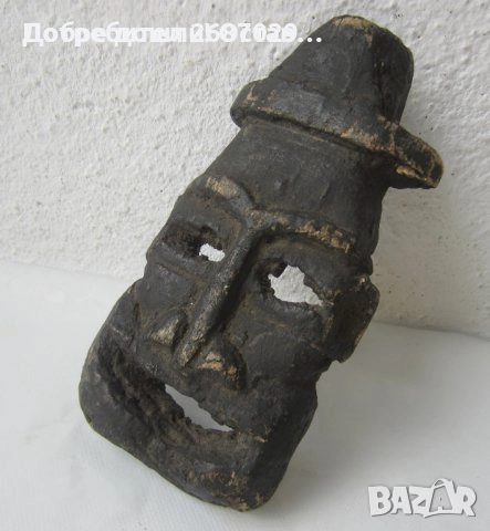 Маски:  Японска маска за стена от дърво, дявол, антика, дърворезба, снимка 14 - Декорация за дома - 45992904