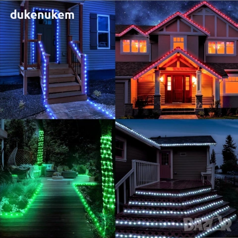 LED светлинна тръба 15 м – RGB + топло бяло, IP68, с дистанционно, снимка 4 - Лед осветление - 53161851