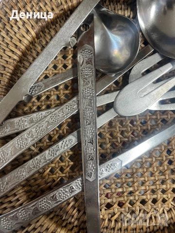 Набор за кухня от СССР Размери от 24.5 см до 35 см 6 прибора за сервиране + закачалка , снимка 6 - Прибори за хранене, готвене и сервиране - 51815613