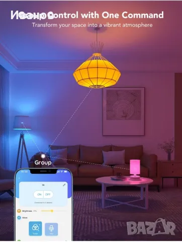 2бр.Смарт крушка Govee E27, RGB, LED, Wi-Fi,Bluetooth , снимка 5 - Крушки - 49340697