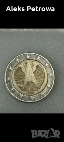 МОНЕТА ОТ 2 ЕВРО 2002 - ГЕРМАНИЯ (НЕЦЕНТРИРАНА), снимка 2 - Антикварни и старинни предмети - 53217647