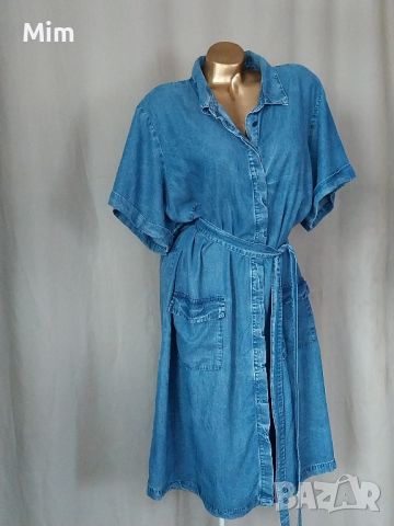 Zizzi XL/2XL Синя дънкова рокля за едра жена , снимка 3 - Рокли - 45904493