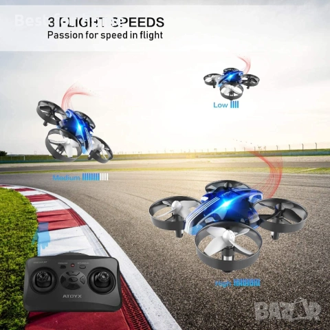 Мини дрон за деца и начинаещи, вътрешен RC нано хеликоптер с автоматично задържане/преносим, снимка 4 - Дронове и аксесоари - 53684814