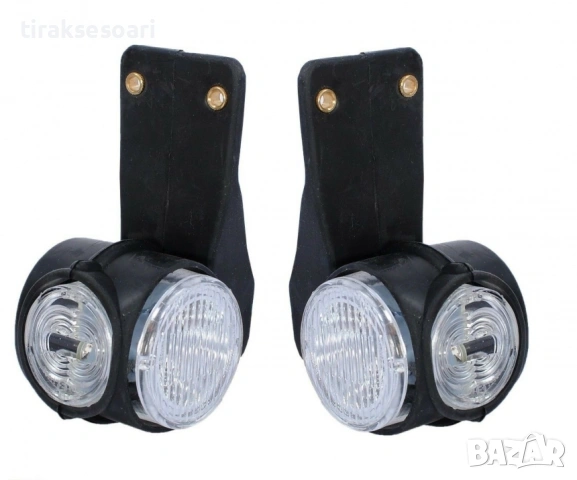 LED габарити тип рогче 12V-24V – 110 мм комплект 2 броя за камион, ремарке, бус