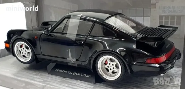 Porsche 911 (964) Turbo 3.6 Black 1993 - мащаб 1:18 на Solido моделът е нов в кутия, снимка 2 - Колекции - 49560171