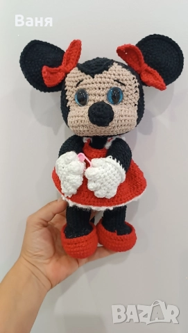 Ръчно плетено Мини Маус, снимка 5 - Плюшени играчки - 51635446