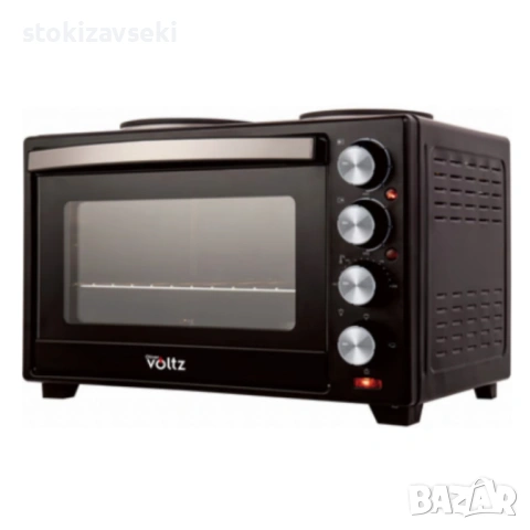 Готварска печка Voltz с фурна и 2 котлона 3200W, компактна електрическа печка за кухня, снимка 2 - Печки, фурни - 54046207