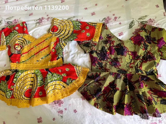 2бр пъстри африкански бохо топ блузи wax print L, снимка 1 - Корсети, бюстиета, топове - 47082589