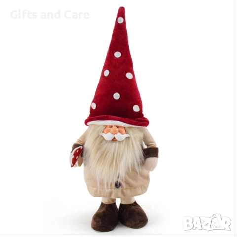 Коледен гном с гъбка за декорация, снимка 3 - Декорация за дома - 52618251