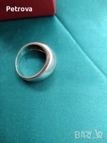 Сребърен пръстен тип халка, снимка 3 - Пръстени - 53134739