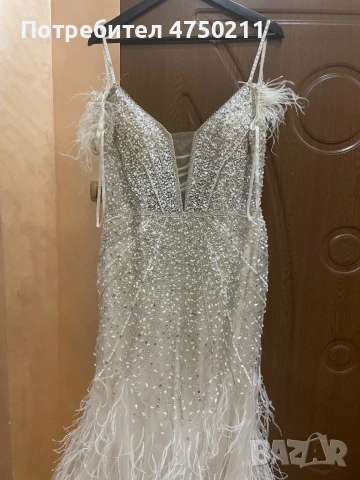 Официална рокля със щраусови пера, снимка 3 - Рокли - 53646885