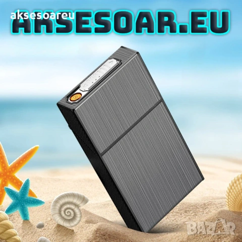 Нова табакера кутия за 20 цигари с водоустойчива и влагоустойчива електронна запалка от волфрамова, снимка 8 - Табакери - 53122423