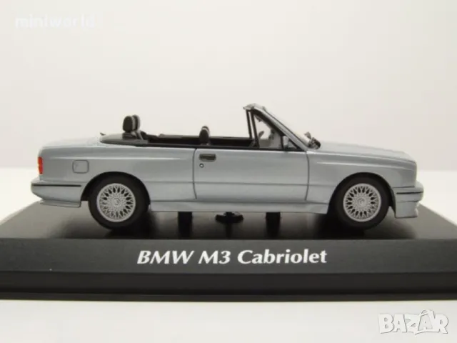 BMW M3 E30 Cabrio 1988 - мащаб 1:43 на Maxichamps моделът е нов в PVC дисплей-кейс, снимка 14 - Колекции - 49561601