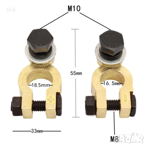 Клеми за акумулатор 2БР, снимка 2 - Аксесоари и консумативи - 44774154