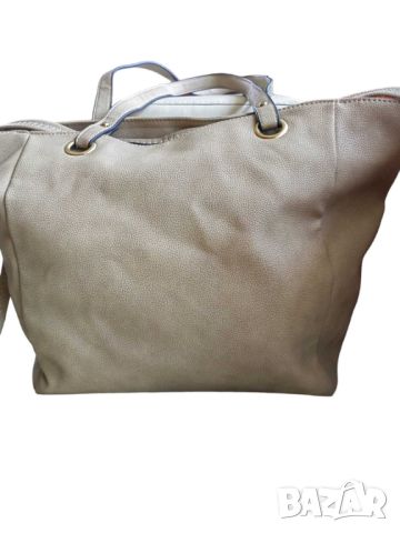 Дамска елегатна чанта за рамо, Бежова, 39х30х17 см, снимка 2 - Чанти - 45707876
