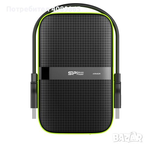 Външен хард диск Silicon Power Armor A60, 1TB Shockproof/Water-resistant, USB 3.0, Черен, снимка 2 - Друга електроника - 46729526