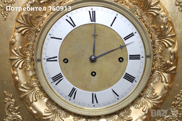 Оригинален античен австрийски стенен часовник с позлатена рамка., снимка 7 - Антикварни и старинни предмети - 51455435