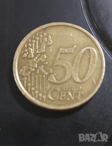 Монета 50 цента € Италия 2002 , снимка 4 - Нумизматика и бонистика - 53750576