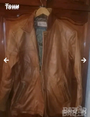 Ново Мъжко Яке Изцяло от Натурална Естествена Кожа L , снимка 16 - Якета - 52664408