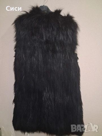 Дамски дълъг елек ест косъм, снимка 3 - Елеци - 52990082