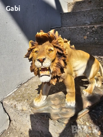 Голяма декоративна фигура „Ревът на лъва“, снимка 2 - Антикварни и старинни предмети - 53892532