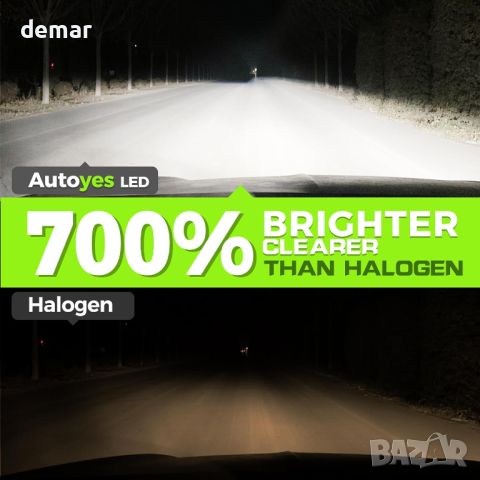 Autoyes H7 LED крушка за фарове, 22000LM Canbus без грешки, 6500K,2 бр, снимка 2 - Части - 46551513